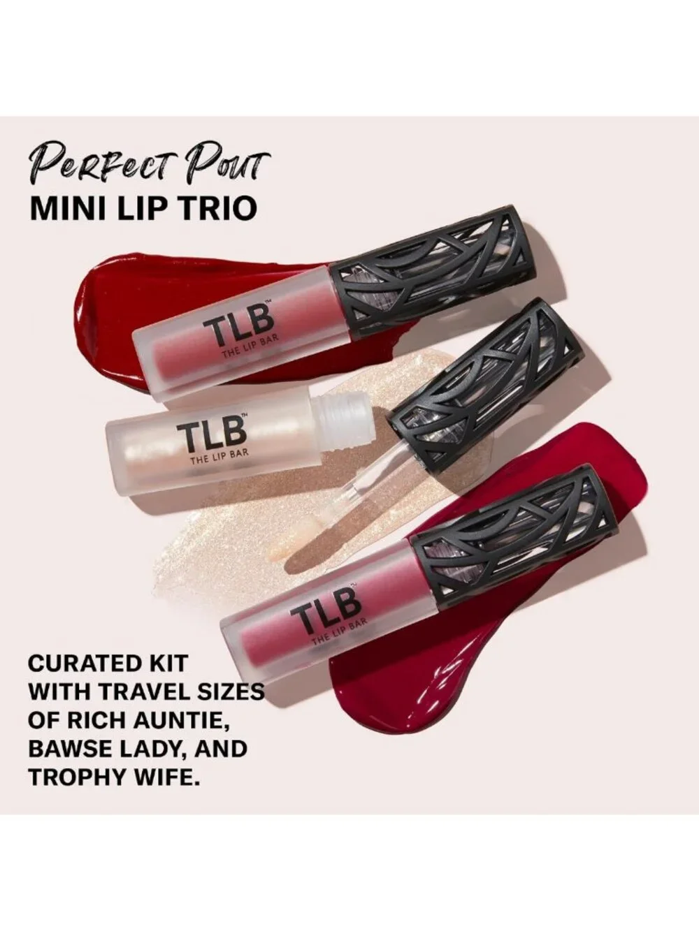Perfect Pout Mini Lip Trio Set - Liquid Matte Lipstick & Gloss - Vegan, Travel